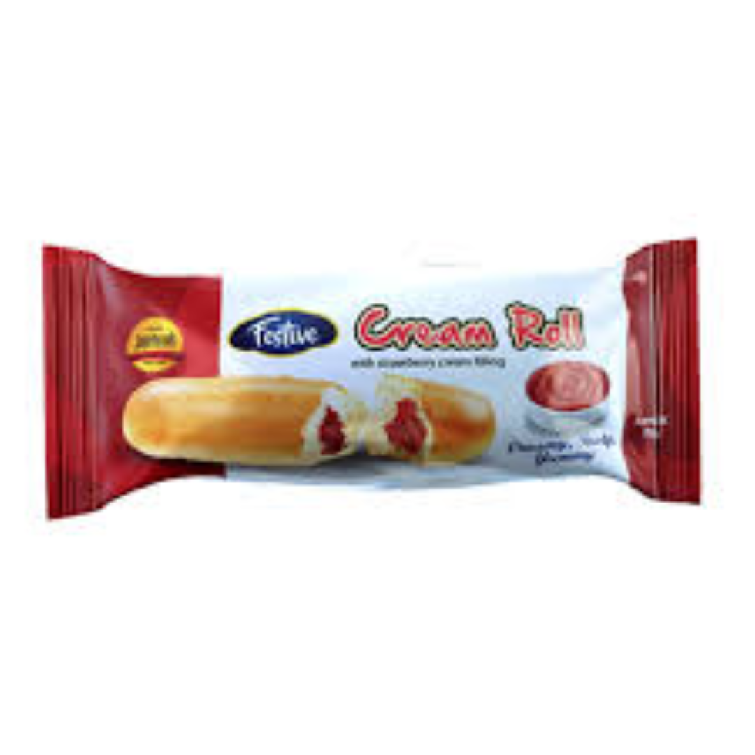 FESTIVE CREAM ROLL STRAWBERRY 70G